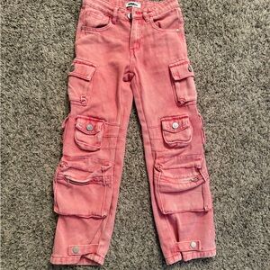 Fashion Nova Kids Pink Cargo Jeans